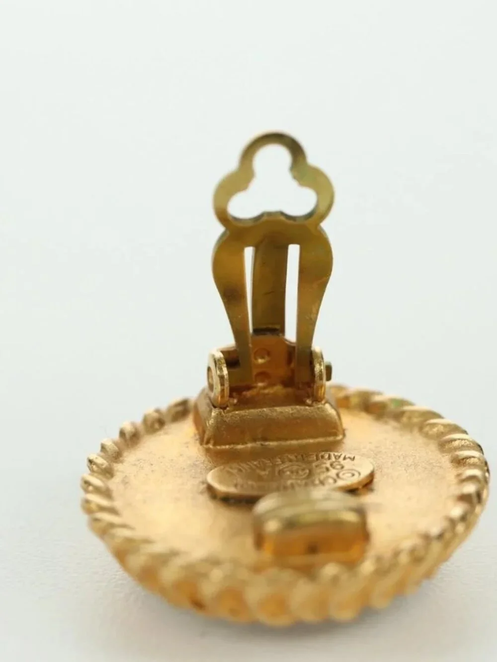 CHANEL COCO Mark Earring metal Gold CC Auth am11179M